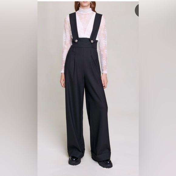 STYLEWE Black Wide Leg High-Waisted Pants - Picture 1 of 2